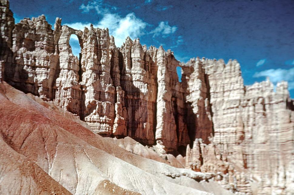 Free Image of bryce canyon national park utah towers landscapes vintage photo hoodoos rocks spires canyons geology geologic formations erosion eroded windows Wall of Windows vintage photograph FACAT001 