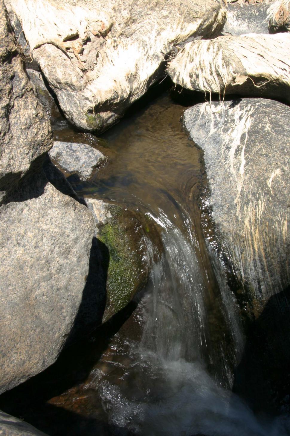 Free Image of river california stream rocks water riverbed streambed waterfall running 
