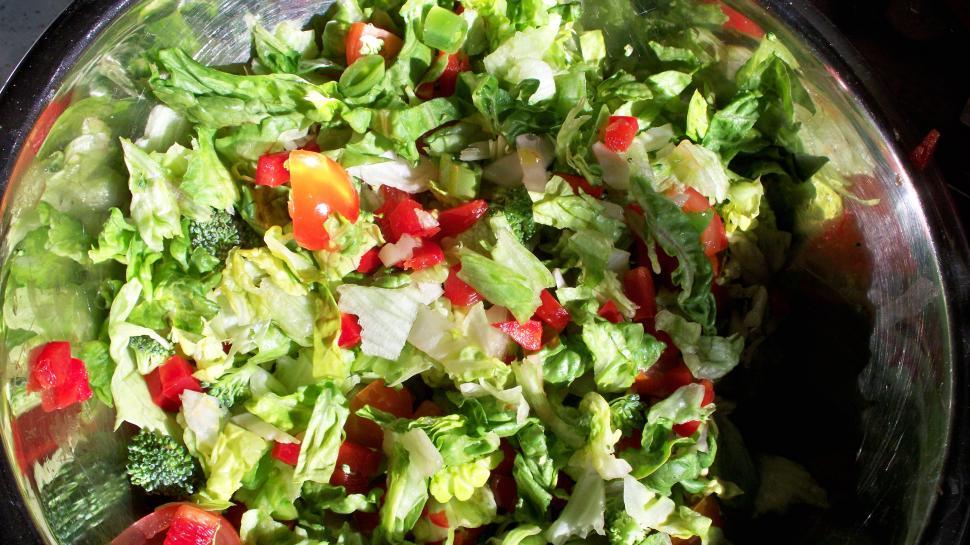 Free Image of Salad in Metal Bowl 