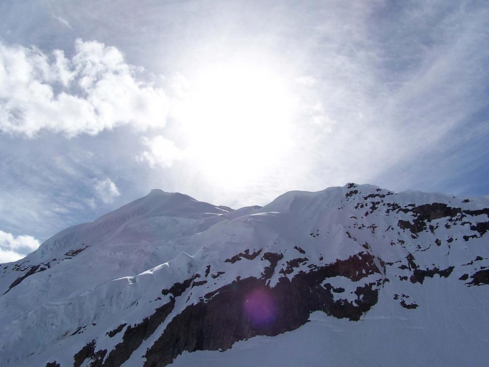 Free Image of Snowy Mountain Lens Flare 