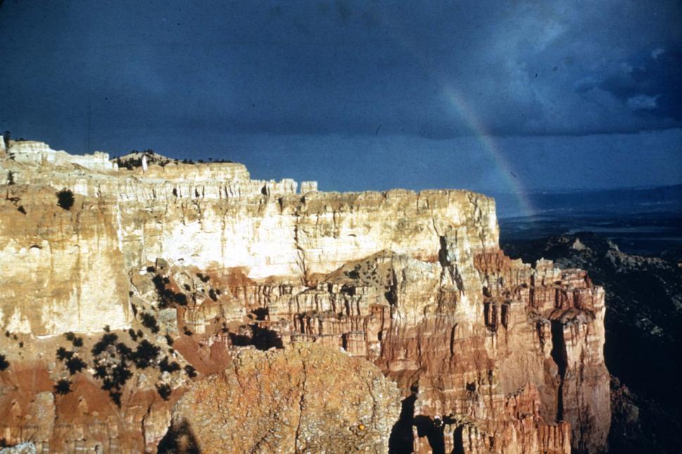 Free Image of Cliff Overlooking Rainbow 