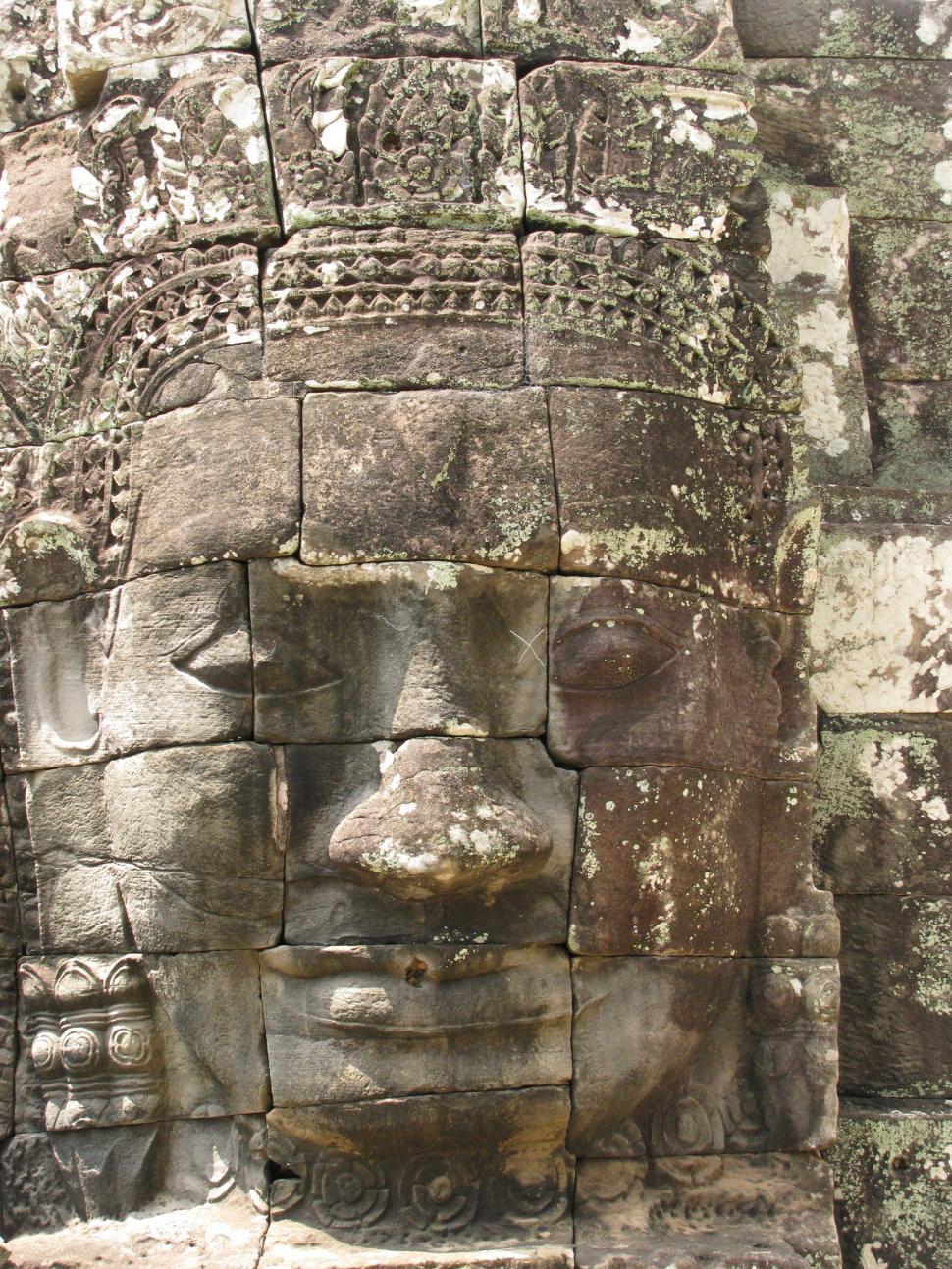 Free Image of Stone face Buddha 