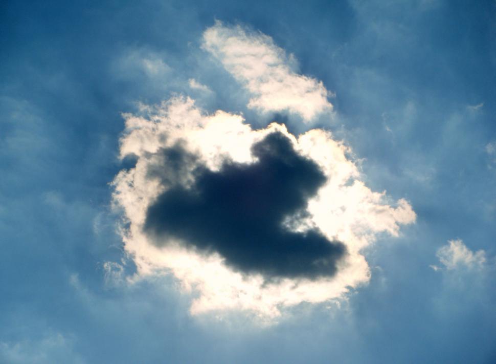 Free Image of Single Cloud Blocking Out The Sun 