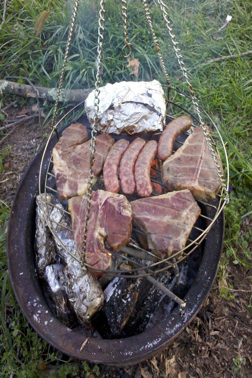 Free Image of Grill Cooking Meat for BBQ 