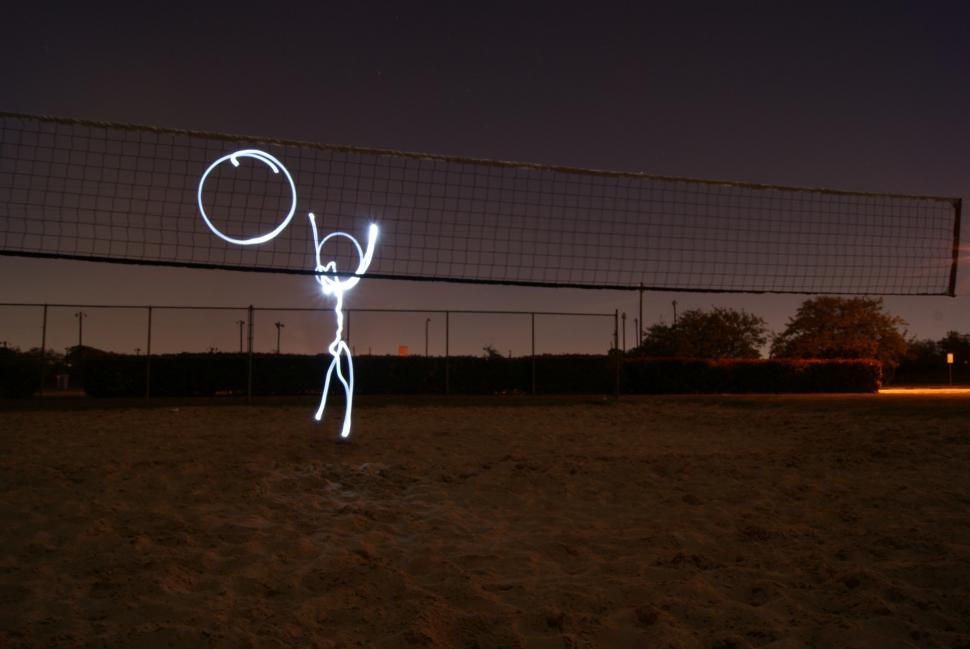 Free Image of Stick Figures painting with light photography 