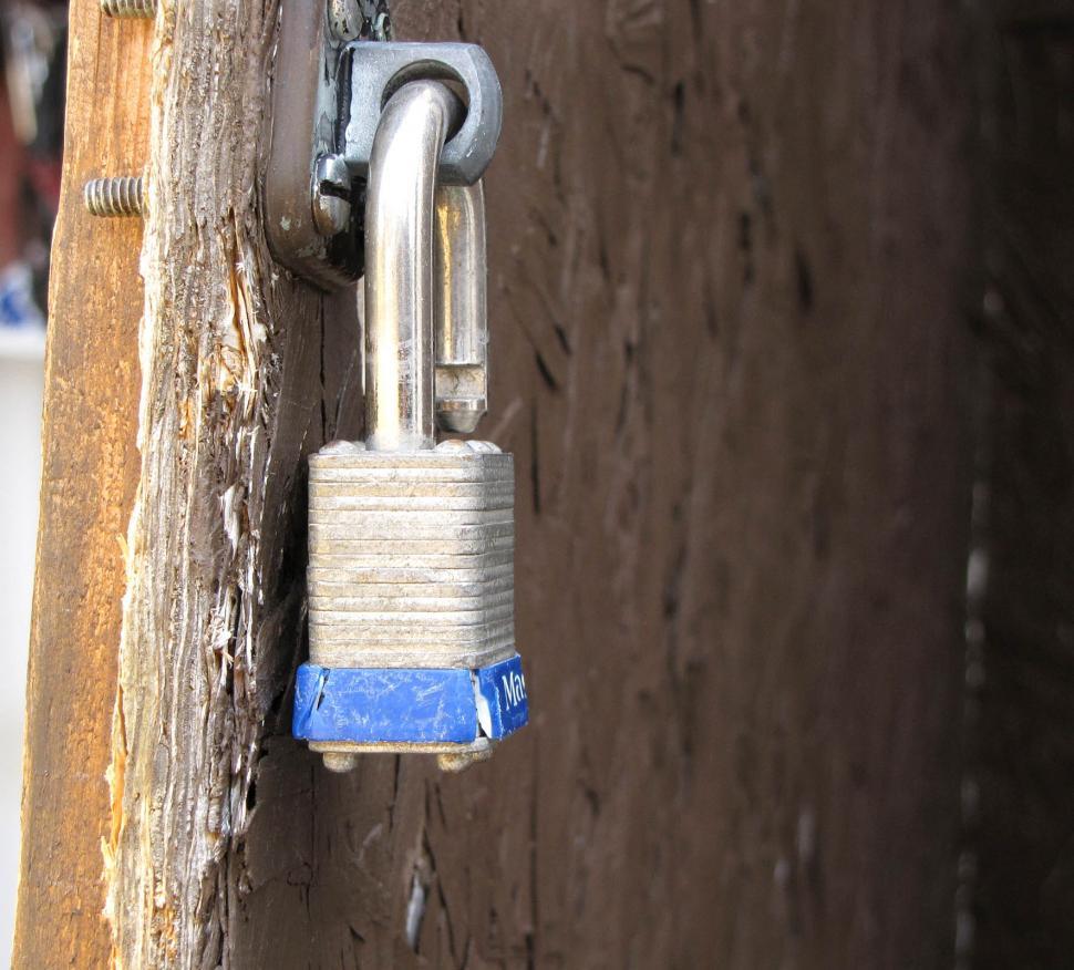 Free Image of Close Up of a Padlock on a Door 