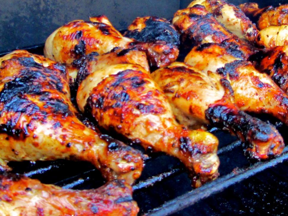 Free Image of Close Up of Chicken Grilling on a Barbecue 