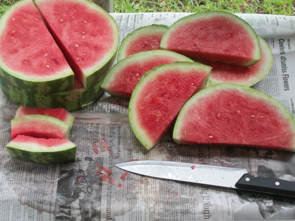 Free Image of Slicing Watermelon 