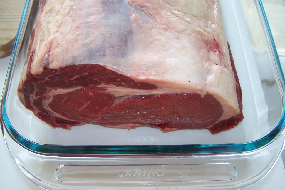 Free Image of Piece of Meat in Glass Dish 