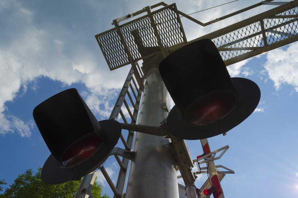 Free Image of Railroad Crossing Lights and Gate 