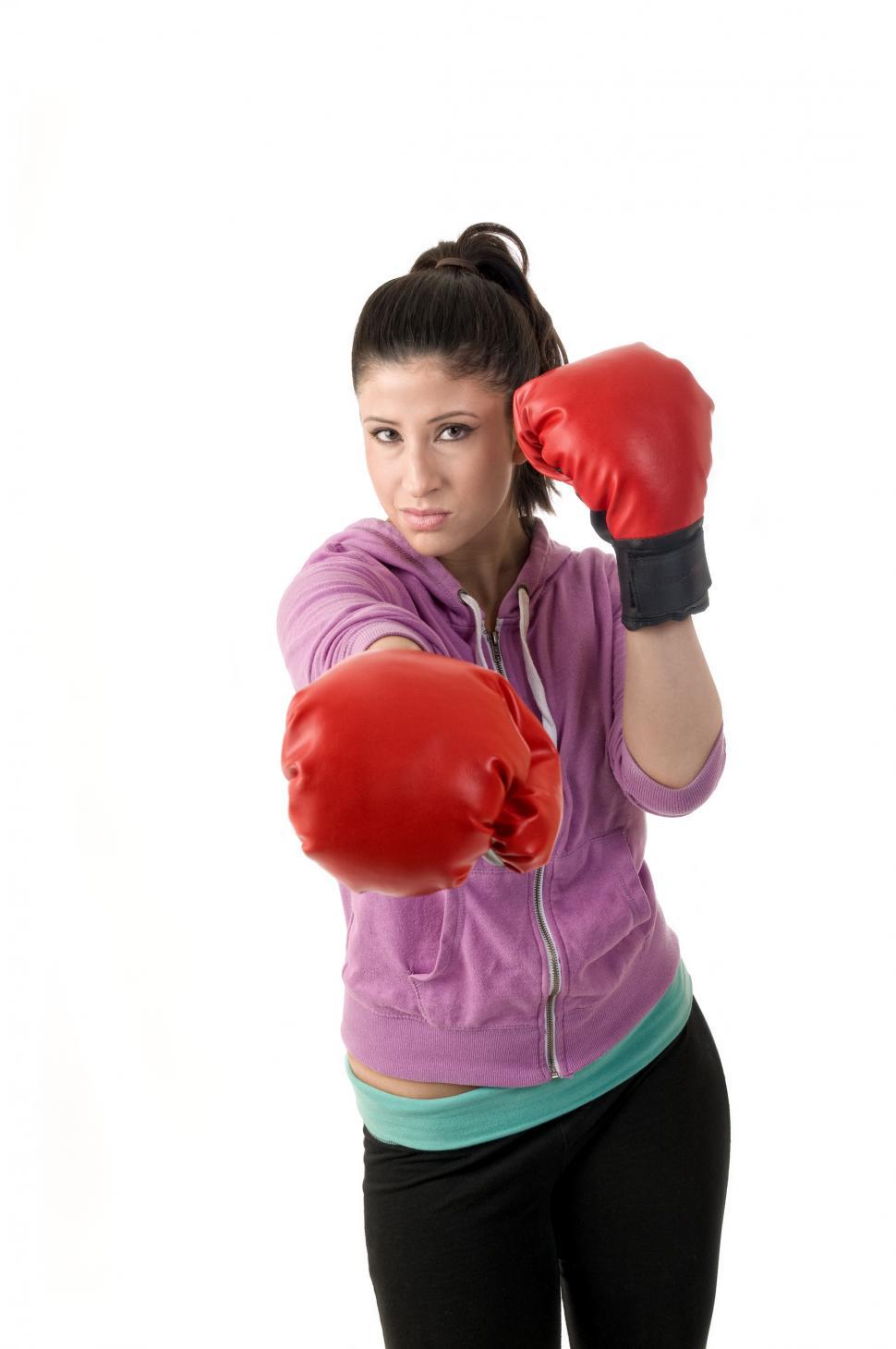 Free Image of Workout woman punches 