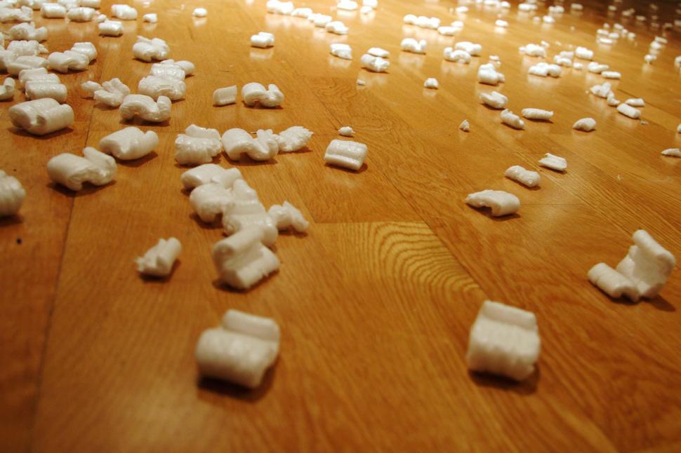 Free Image of Packing peanuts on the floor 
