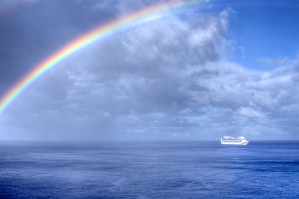 Free Image of Rainbow and Ship 