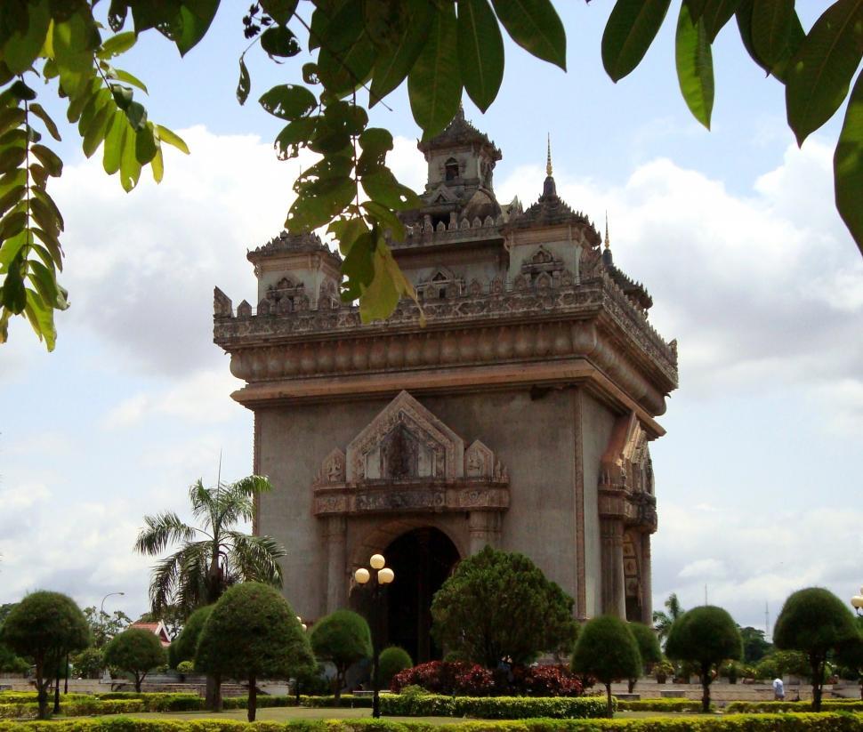 Free Image of Patuxai Gate in Vientiane, Laos 