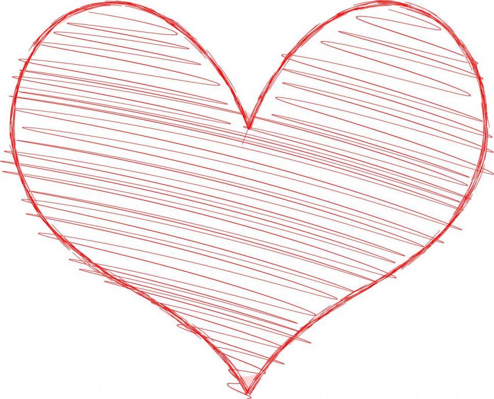 Free Image of Heart with Scribble Fill 