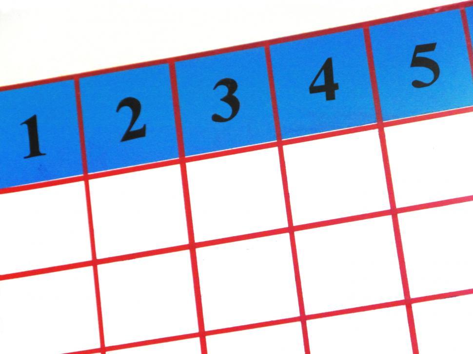 Free Image of Numbers 1 2 3 4 5 grid 
