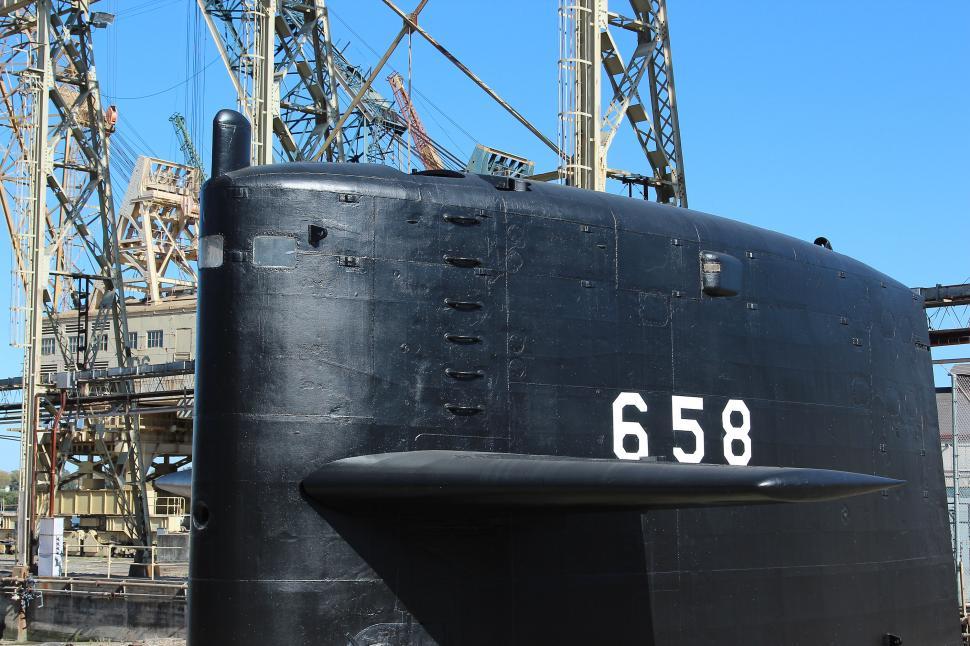 Download Free Stock Photo of Docked Submarine 