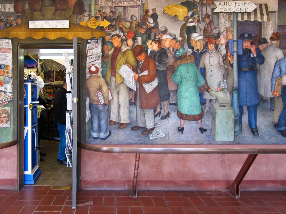 Free Image of Mural in Coit Tower 