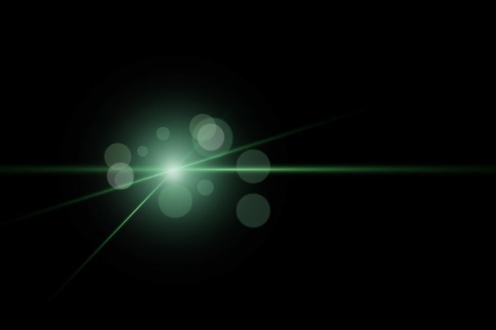 Free Image of Bright Green Light in Darkness 