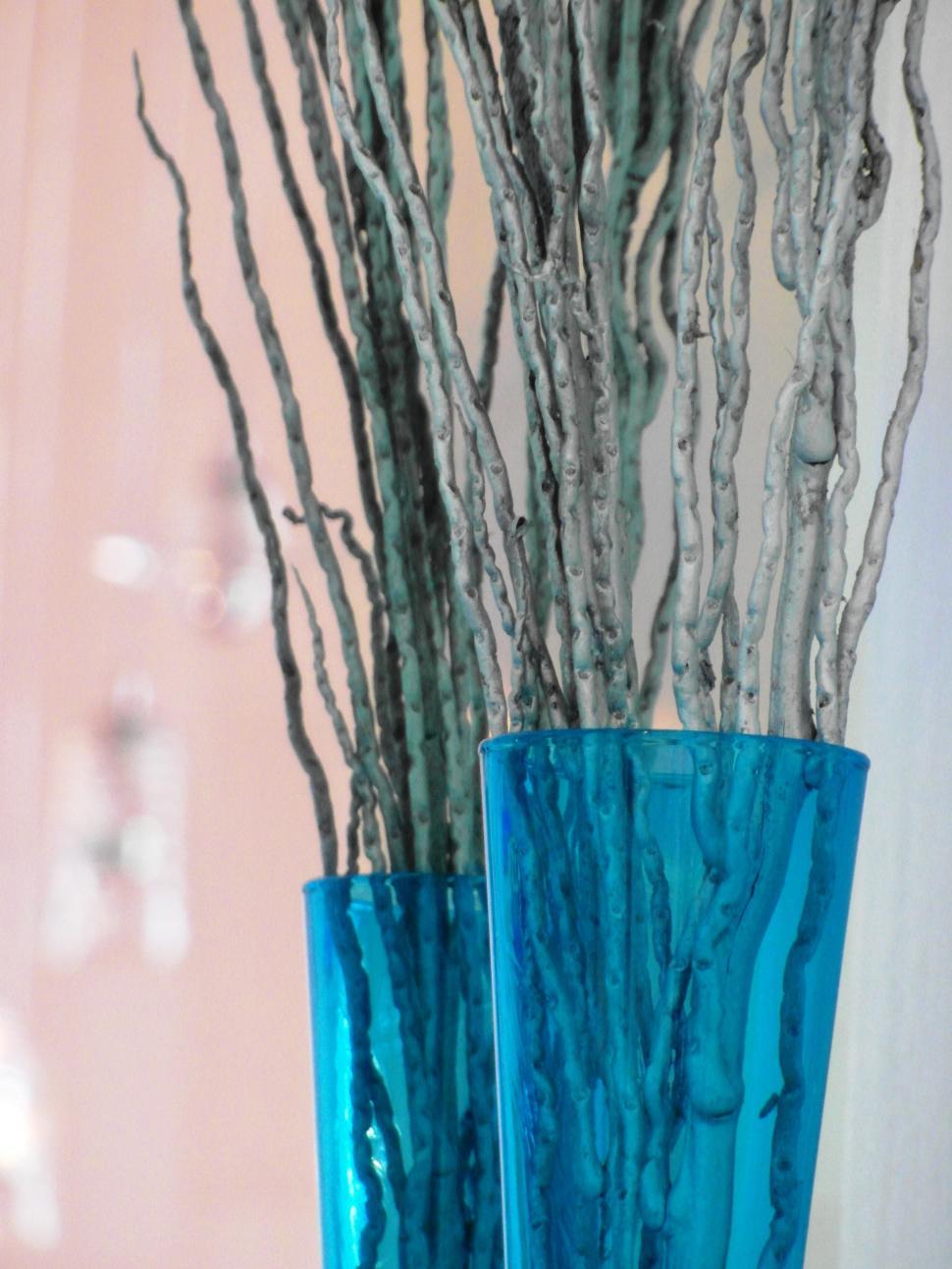 Free Image of Blue Glass Vase Decoration 