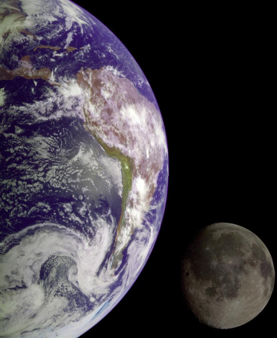 Download Free Stock Photo of Moon and Earth 
