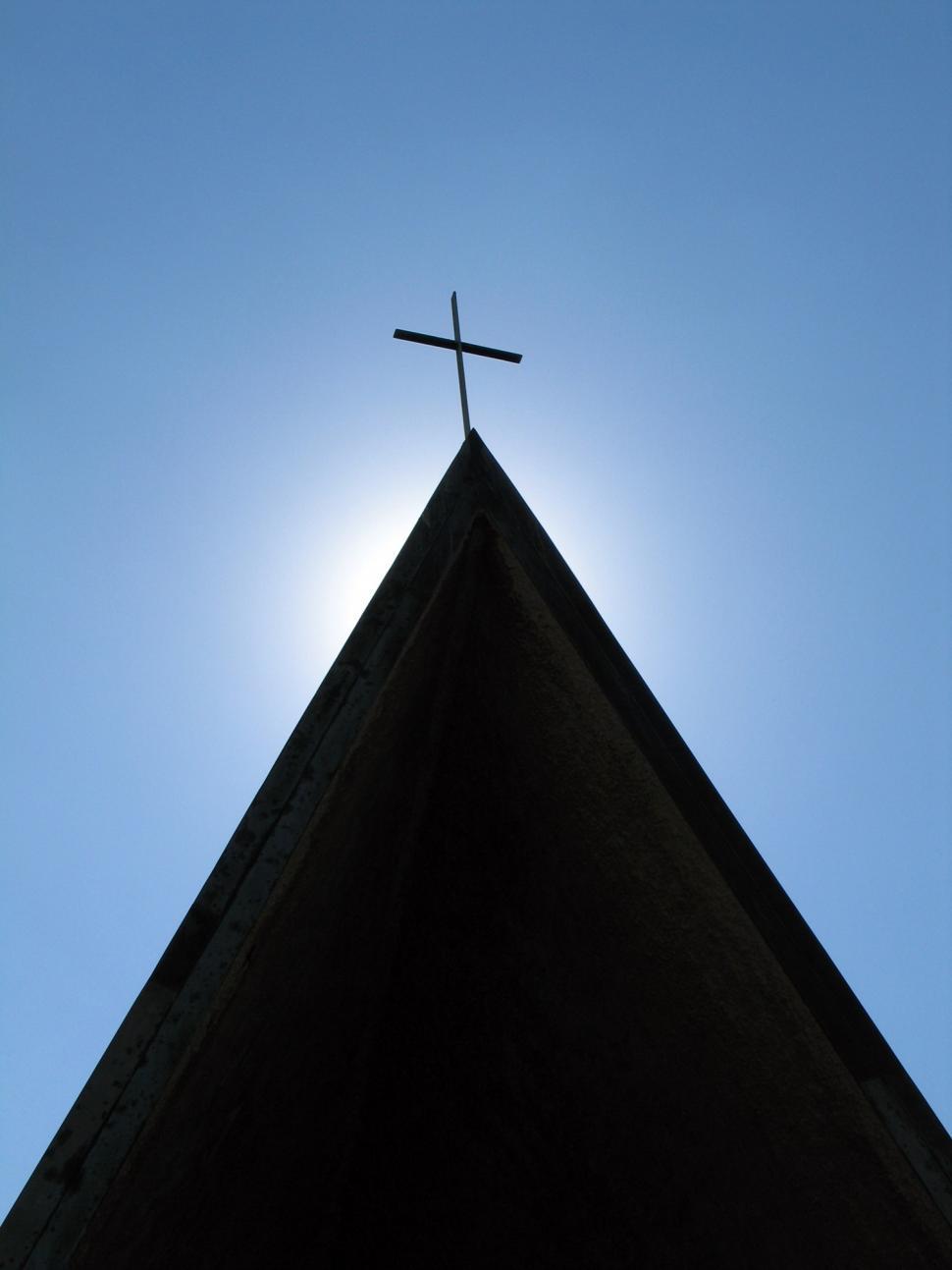 Download Free Stock Photo of Cross on rooftop 