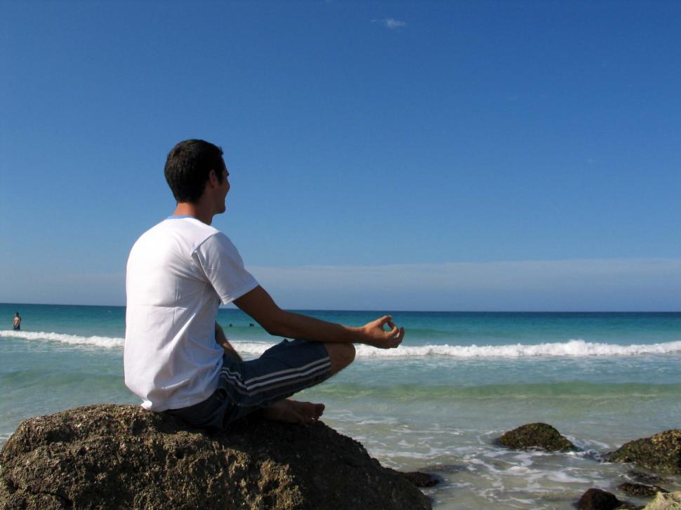 Download Free Stock Photo of Beach meditation 