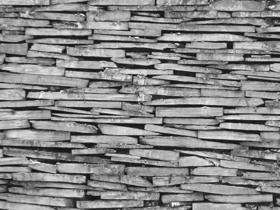 Free Image of Slate Dry Stone Wall Background 