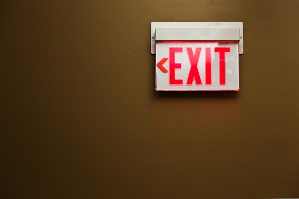 Free Image of Exit sign on the wall 