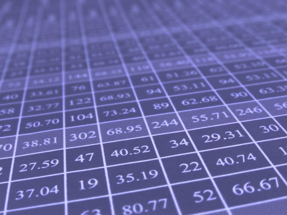 Download Free Stock Photo of Excel Data Table 