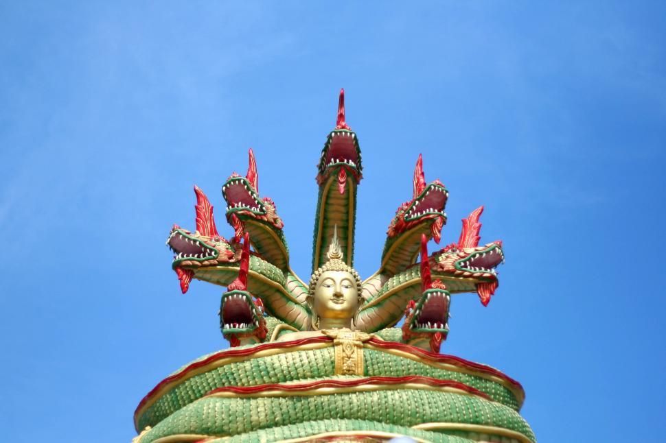 Free Image of Buddha and Naga Figure 