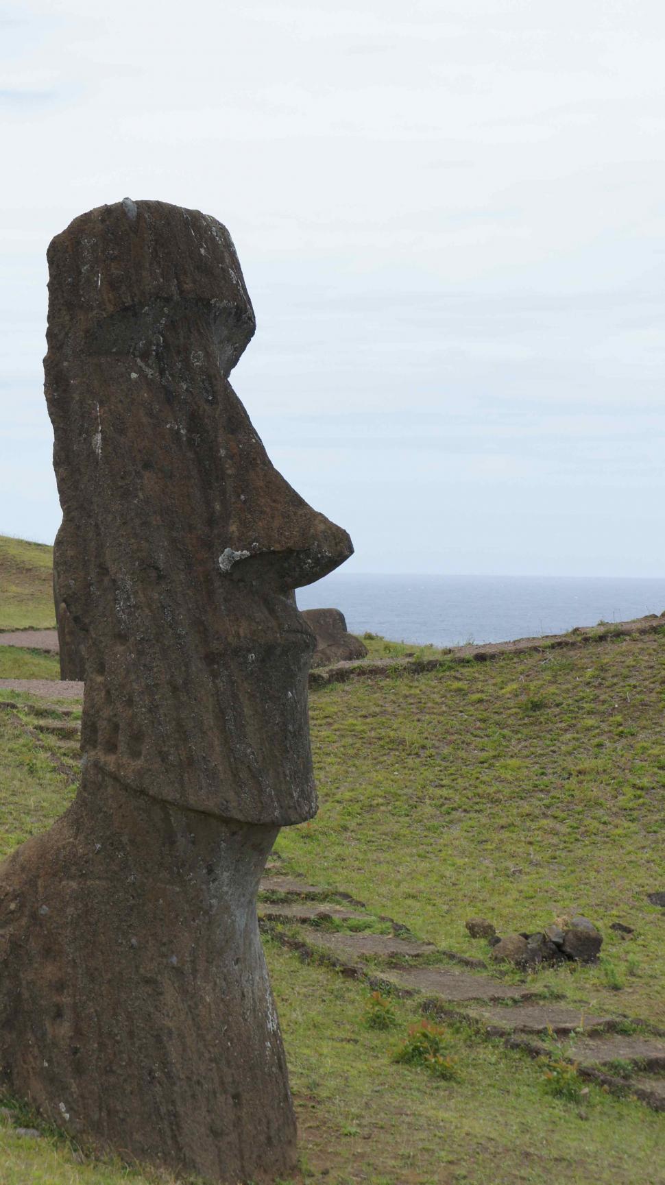 Free Image of Moai Head Statues of Easter Island 