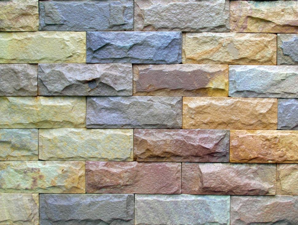 Free Image of Colored Brick Wall 