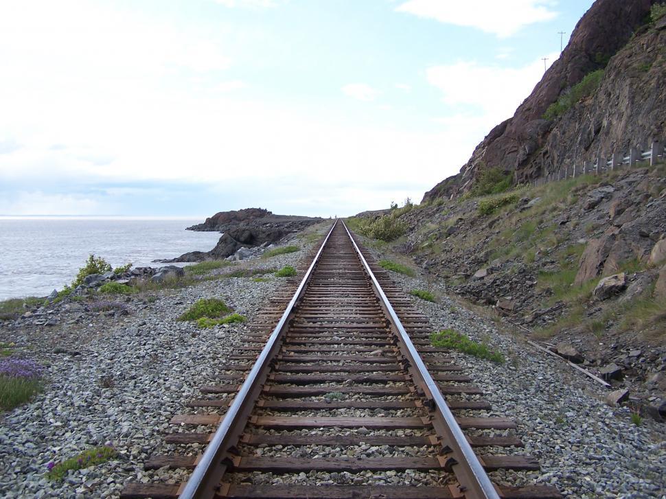 Free Image of Railroad tracks along Seward Highway south of Anchorage, Alaska 