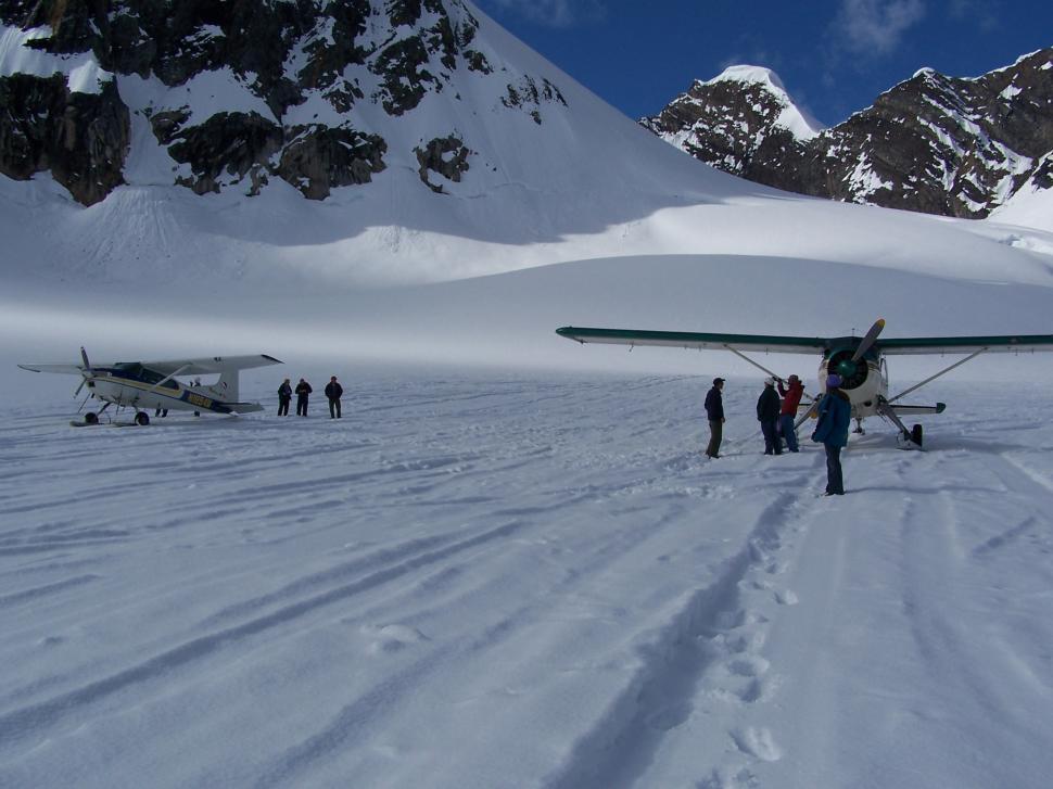 Free Image of Planes on Ruth Glacier 