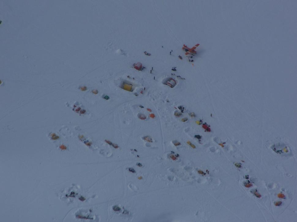 Free Image of Basecamp at Mt. McKinley viewed from plane 