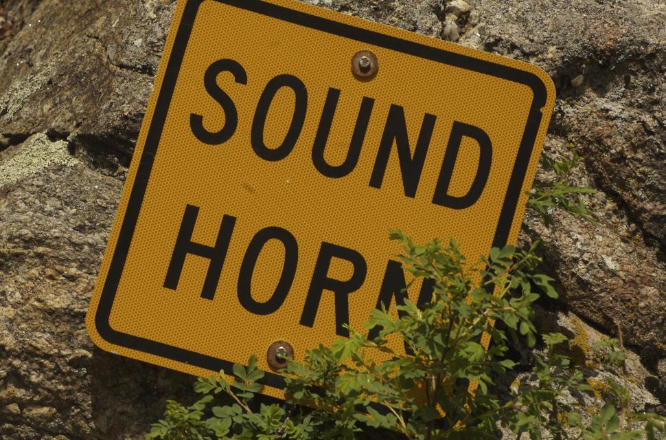 Free Image of Sound Horn Road Sign 