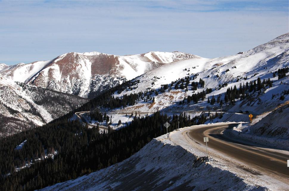 Free Image of Snowy Mountain Road on the Pass 