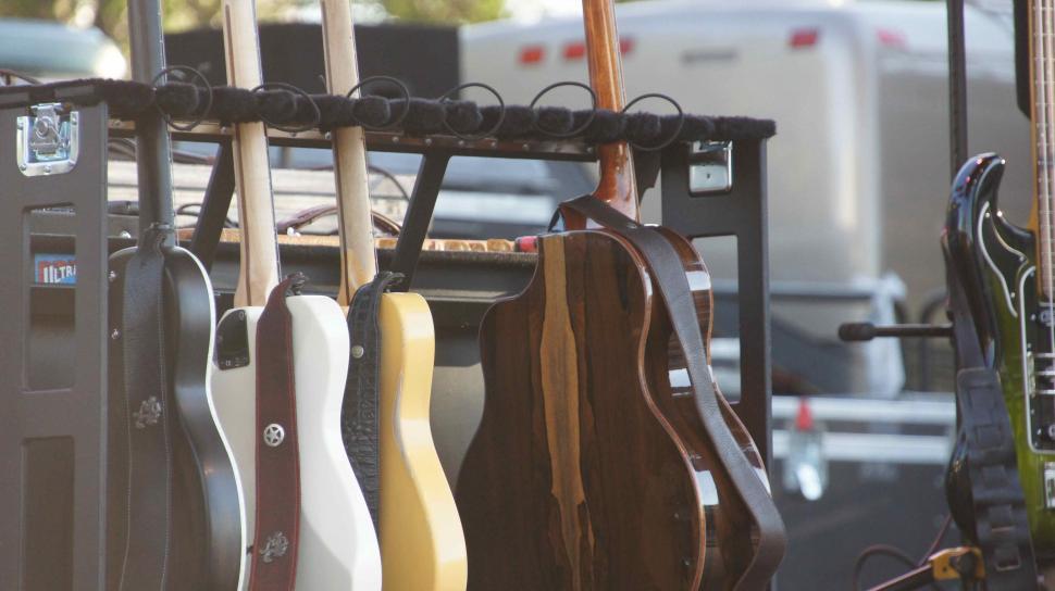 Free Image of Guitars and Foot Peddles  