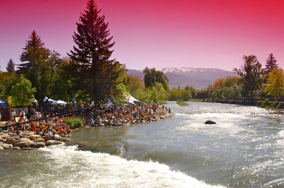 Free Image of River Rapids and Mountains 