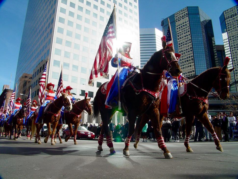 Free Image of The Stock Show Parade has Cowgirls 