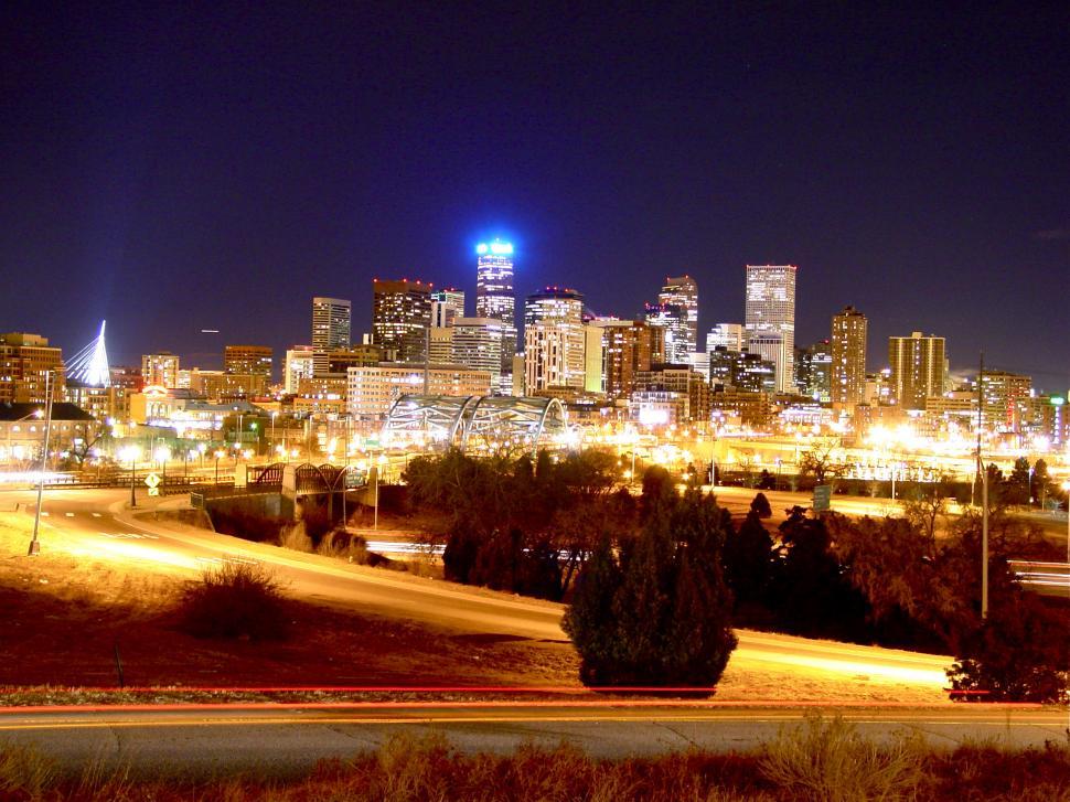 Download Free Stock Photo of Denver City Skyline with Skyscrapers 