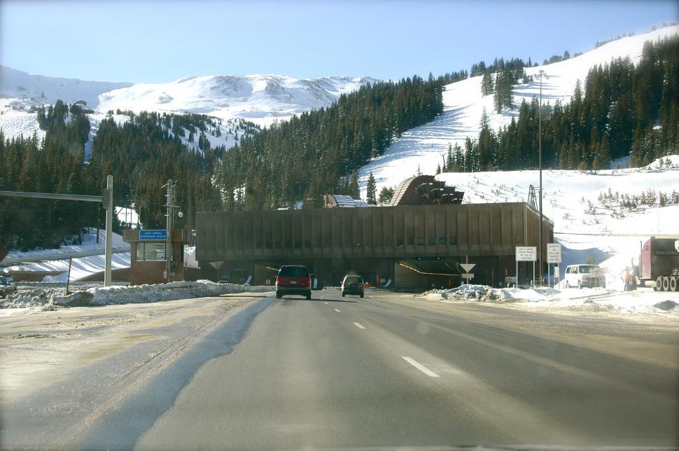 Free Image of Driving into the Mountain Tunnel 