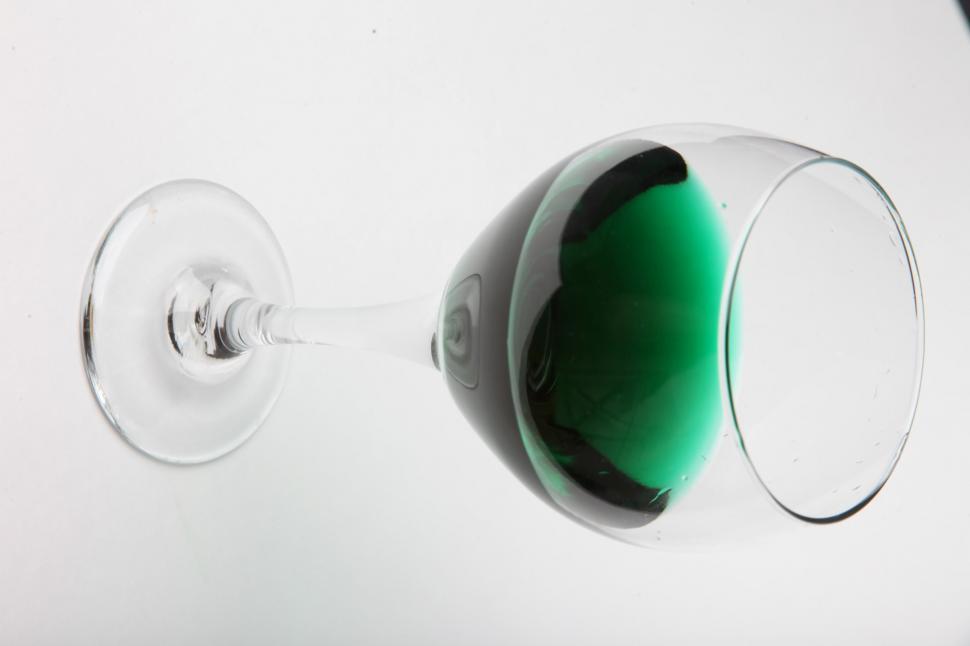 Free Image of Green liquid in a wine glass 