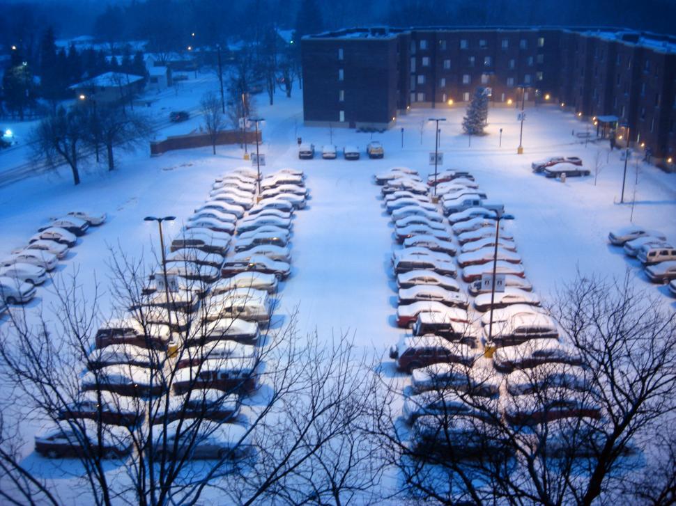 Free Image of A Snowy Parking Lot 