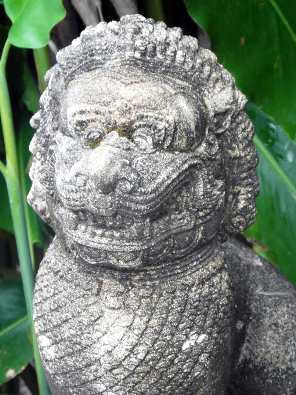 Free Image of Oriental Stone Lion Statue 