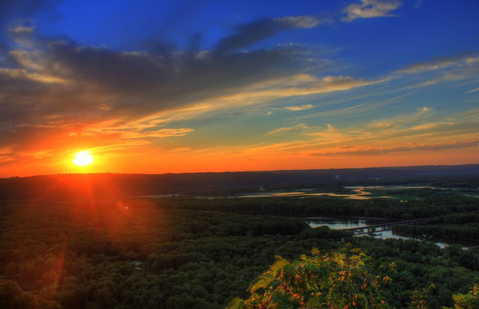 Free Image of Sunset over River Valley 