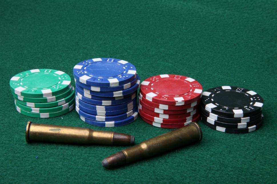 Free Image of Bullets and poker chips 