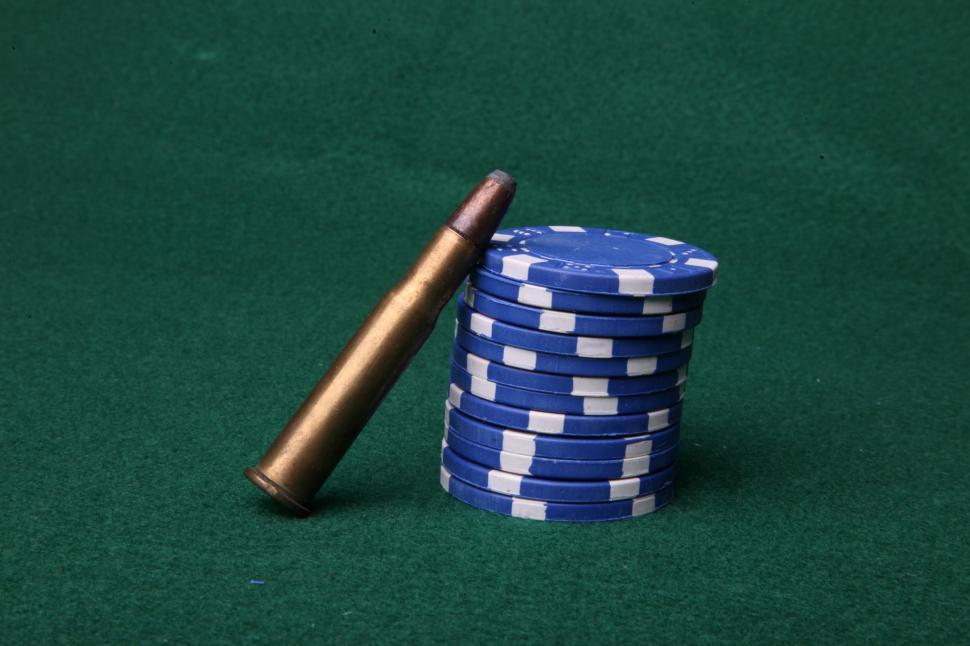 Free Image of Poker chips and bullets 