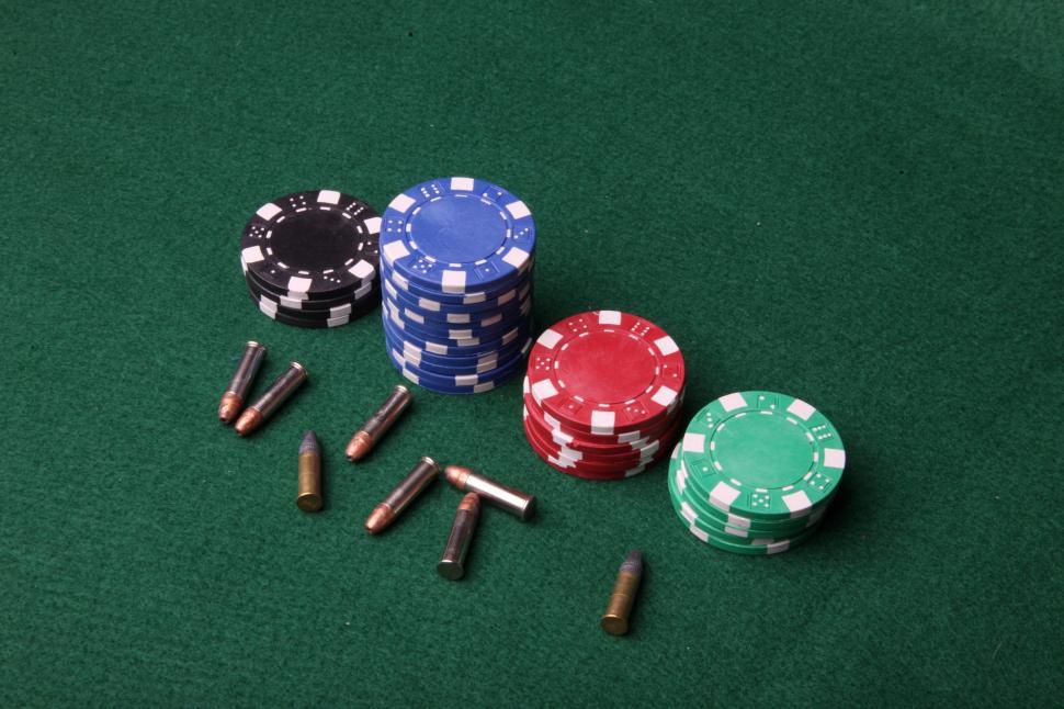 Free Image of Ammo and poker chips 